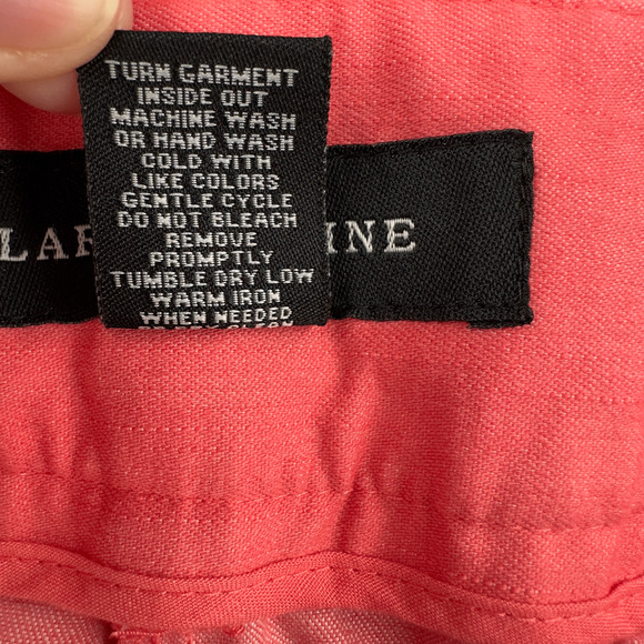 Larry Levine Coral Color Cotton Blend Belt Loop Capri Pants Womens Size 12 - Picture 4 of 8
